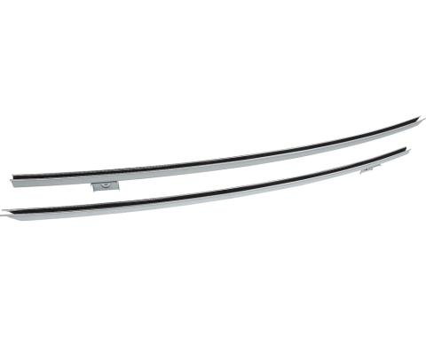 1964-66 Ford Mustang, Door Glass Run Channel Set, With Felt Weatherstrips