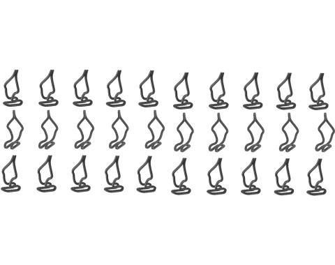 Redline Restomotive® 1960-1978 Ford / Mercury 30 Piece Standard Door Panel Clip Set