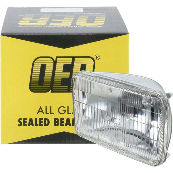 Headlamp Sealed Beam, 12 Volt, Low Beam, 4" x 6" (100mm x 165mm), Rectangular, Halogen