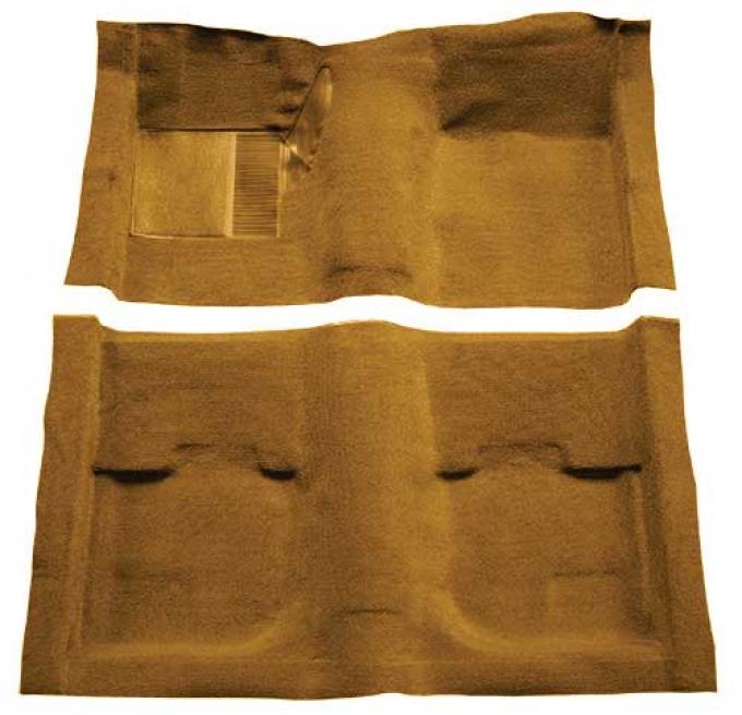 OER 1969-70 Mustang Fastback Passenger Area Nylon Loop Carpet without Fold Downs - Medium Saddle A4051A69