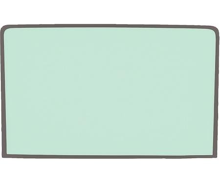 OER 1969-70 Mustang Fastback, Rear Window Glass, Flush Mount, Glue-In, No Molding Needed, Light Green Tint FM4120T