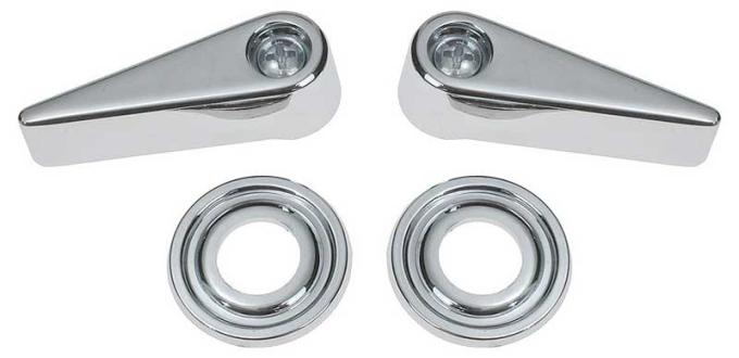 1968-69 Mustang, Cougar, Bronco, Fairlane, Ranchero, Seat Latch Handle and Bezel Set