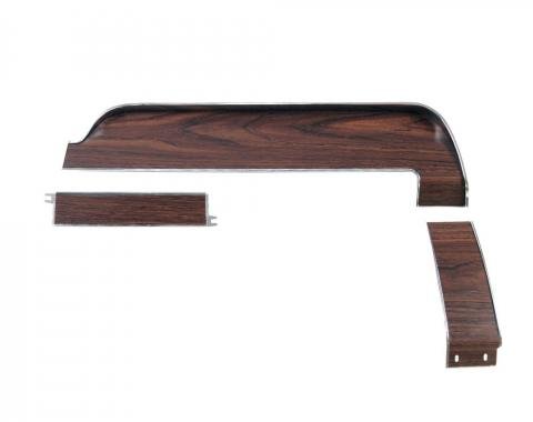 OER 1968 Mustang 3 Piece Metal Back Woodgrain Dash Trim Set DTK4
