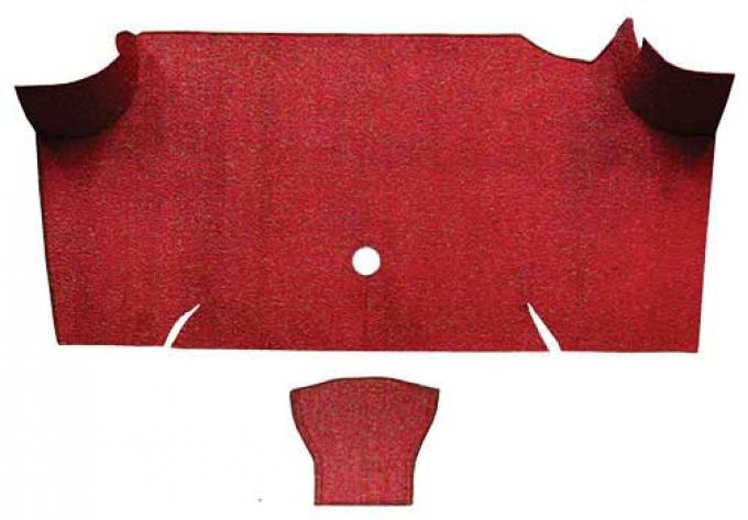 OER 1967-68 Mustang Fastback Loop Carpet Trunk Mat - Red A4068A02