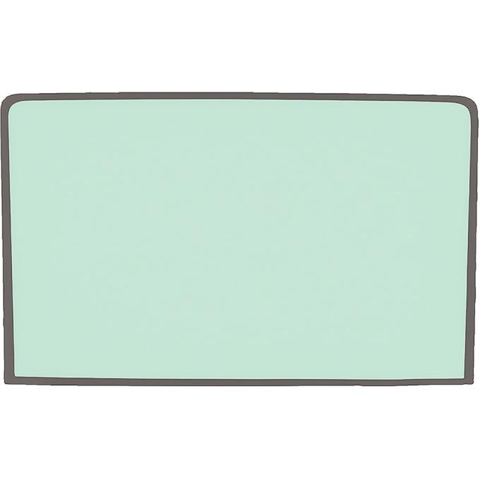 OER 1969-70 Mustang Fastback, Rear Window Glass, Flush Mount, Glue-In, No Molding Needed, Light Green Tint FM4120T