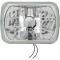 H4 Headlight Assembly, 5" x 7" (142mm x 200mm), Polymer Housing, Ice Blue Daytime Running Light, Clear Glass Lens