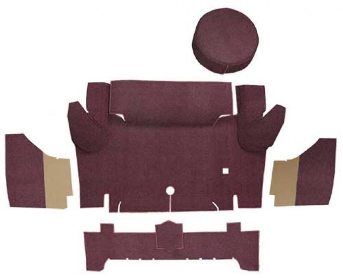 OER 1965-66 Mustang Convertible Loop Trunk Carpet Set with Boards - Maroon A4050A15