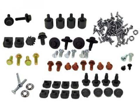 Mustang Fastback 120 Piece Folding Seat / Trap Door Fastener Kit, 1968