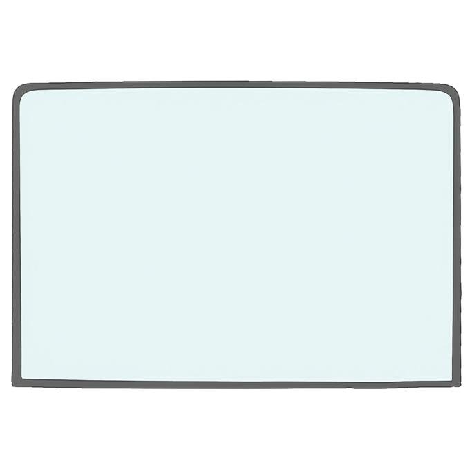 1967-68 Mustang Fastback, Rear Window Glass, Flush Mount, Glue-In, No Molding Needed, Light Green Tint