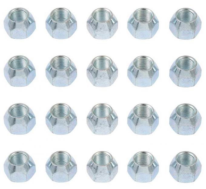 OER 1964-73 Mustang, Wheel Lug Nuts , Standard Open-End , 1/2" x 20 , 20 Piece Set 1012G