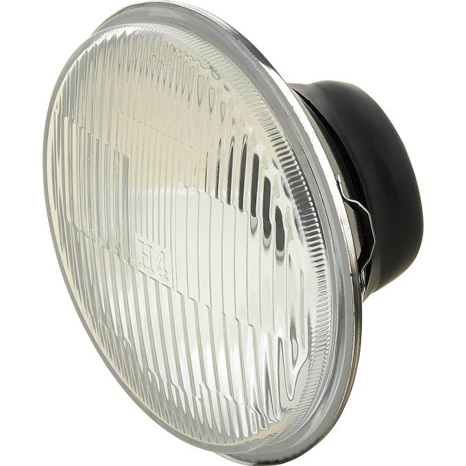 H4 Headlight Assembly, 5-3/4" Diameter Round, Metal Housing, Fluted Glass Lens - H5001, H5006