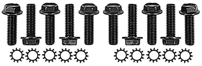 1964-65 Mustang Early Style Door Hinge Mounting Kit 11 Bolts with Star Washers