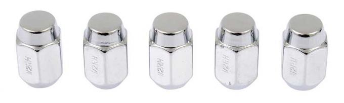 OER 1964-73 Mustang Rally Wheel Acorn Lug Nut Set , Chrome , 5 Piece Set 1012D