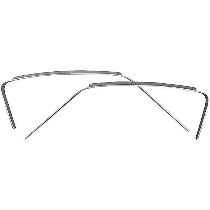 OER 1967-68 Ford Mustang, Fastback, Metal Roof Drip Rail, Pair, EDP Coated 51700C