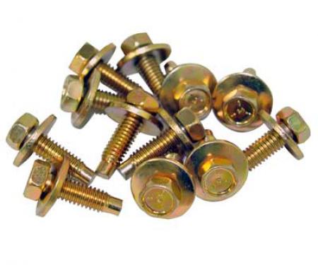 OER 1965-70 Mustang, Fender Bolt Set, 5/16"-18 x 1-1/16 Hex, Yellow Dichromate, 12 Pieces HK107
