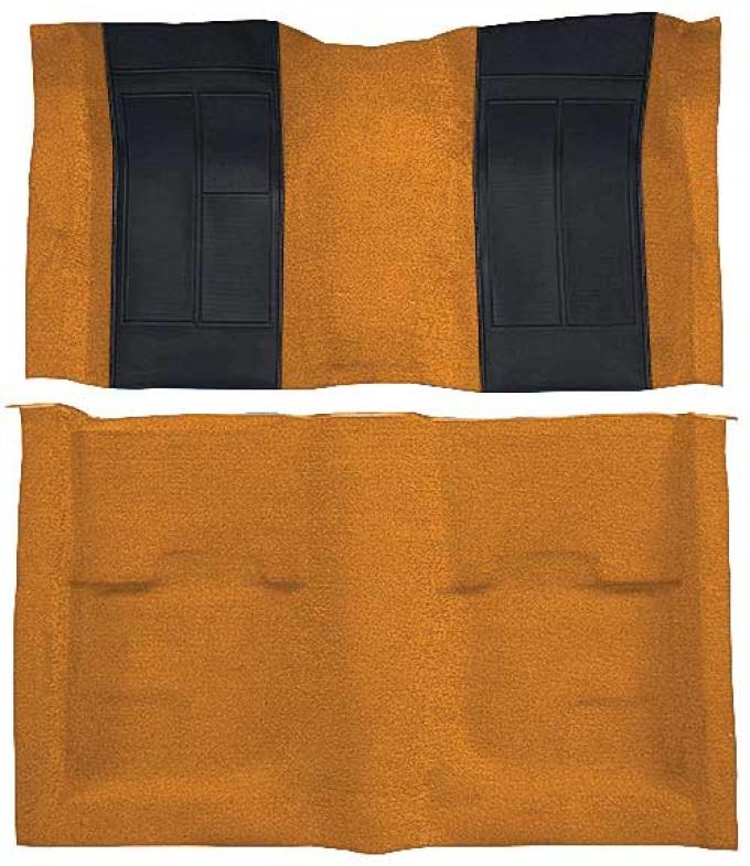OER 1970 Mustang Mach 1 Nylon Passenger Area Carpet - Medium Saddle with Black Inserts A4107A69